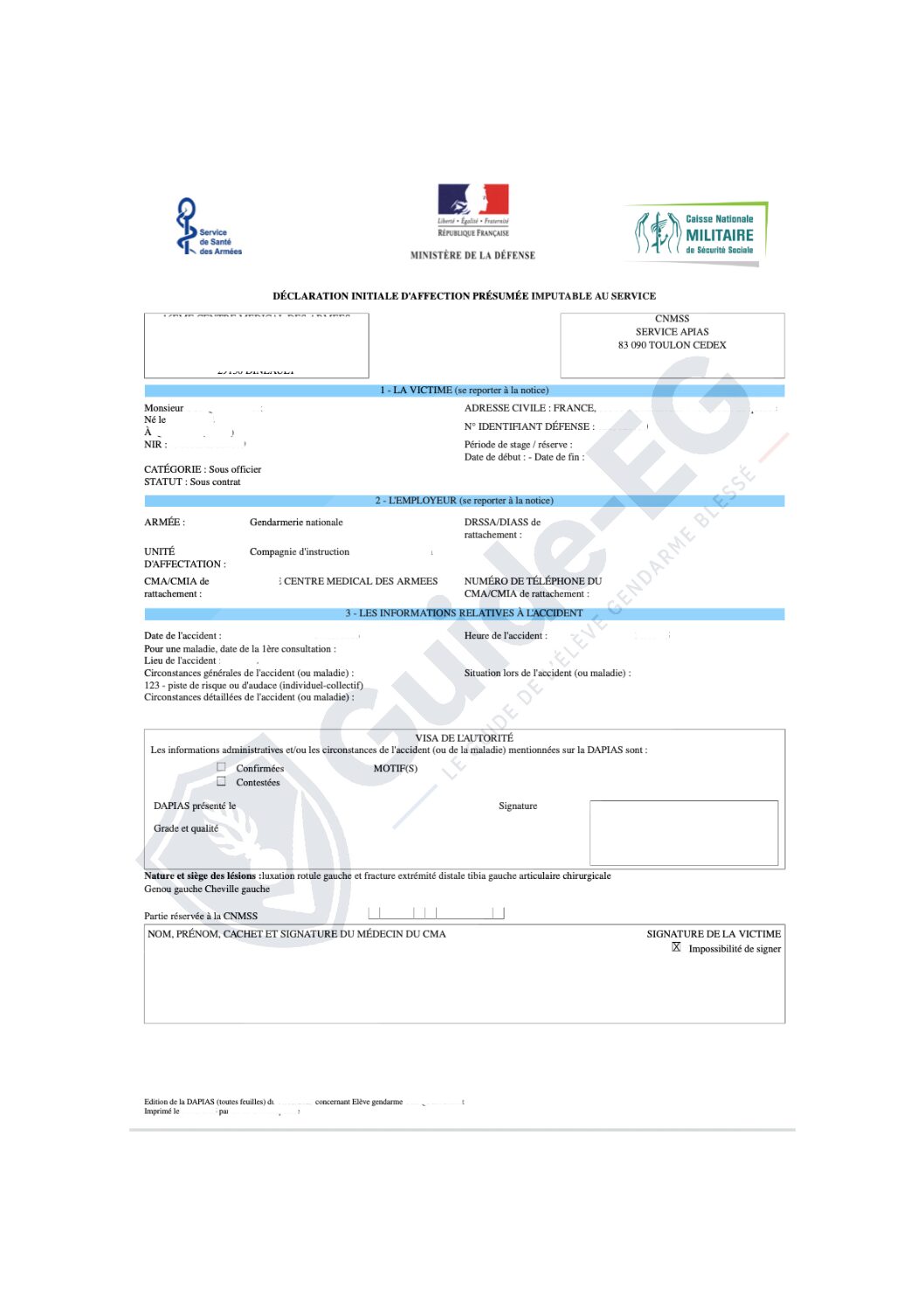 Déclaration DAPIAS