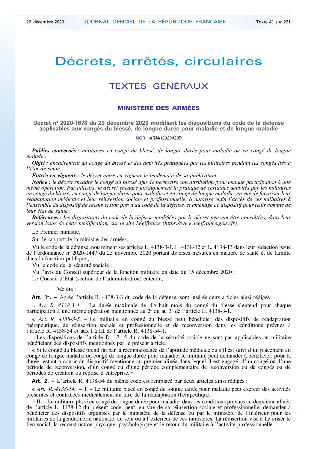 Décret congé CLM