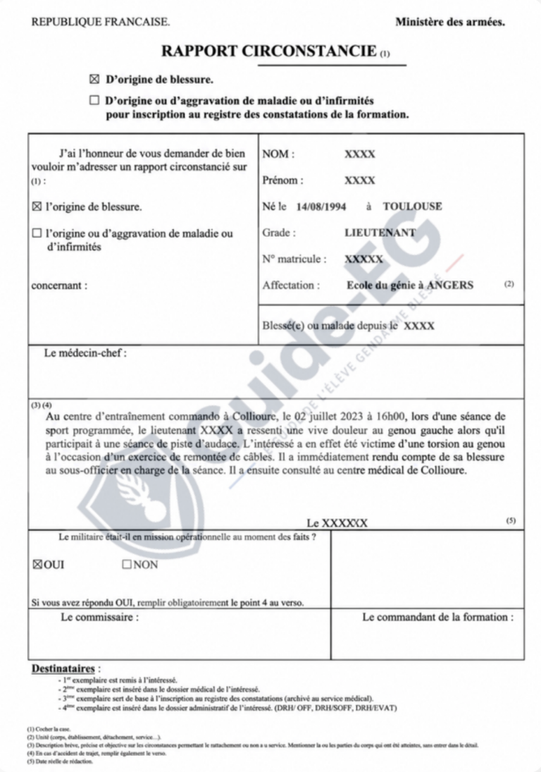 Rapport circonstancié